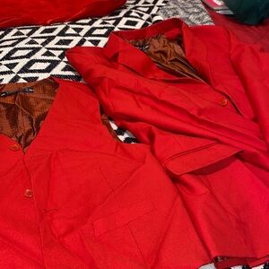 Red Blazer and Vest Set